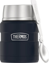 THERMOS Stainless King Vacuum-Insulated Food Jar with Spoon – Durable School Lunch Container for Kids' Lunchbox, 16 oz Matte Rose