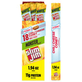 Slim Jim Monster Smoked Meat Sticks – Portable Protein Snack for Camping and Hiking Trips, 1.94 oz No-Refrigeration Sticks (18 Count)