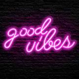 Blue Good Vibes Neon Sign – Calming Blue Night Light for Bedroom Wind-Down and Sleep Routine