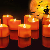 Homemory Battery Operated Tealights Set of 12 in Warm Orange — Cozy Living Room and Bedroom Mood Lighting for the Fall Season