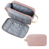 BAGSMART Canvas Dopp Kit – Minimalist Bathroom Counter Organizer, Neutral Travel Toiletry Bag