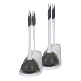 Clorox Toilet Plunger and Brush Set with Tall Caddy – Simple Bathroom Tool for Clutter Free Living