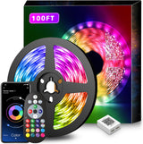 Nexillumi 100ft Music Sync LED Strip Lights – Calming Color Changing Ambient Lighting for Bedtime Routine and Relaxation Space