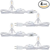 Holiday Studio Flameless Village Light Cord Set – Smokeless LED Replacement for Ceramic Christmas Houses, 4-Pack with Clamp