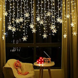 LED Curtain Lights, 96 LED Snowflake Fairy Lights, Cozy Housewarming Gift and Christmas Present for Her, Remote Control Ambient Wall Decor