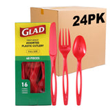 Glad Clear Disposable Cutlery Set – Modern Neutral Table Setting for Dinner Parties and Family Dinners