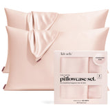 Kitsch Satin Pillowcase with Zipper – Affordable Anniversary Gift for Her, Couples Set in Standard Queen Size