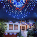 HYH LED US Flag Lights – IP45 Waterproof Outdoor Patriotic Net Light for Front Yard, Patio, and Garden Holiday Display
