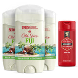 Old Spice Aluminum Free Deodorant for Men – Clean Daily Wellness Ritual, Fiji Scent 3-Pack with Travel Swagger Body Wash