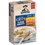 Quaker Instant Grits Variety Pack – Fast Office Breakfast for Busy Workdays, 10 Single-Serve Packets