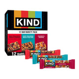 KIND Healthy Snacks Bars Variety Pack – Desk Snack for Focused Workdays, 12 Individually Wrapped Bars with 4-6g Protein