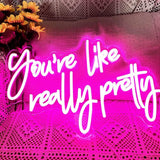 Hello Gorgeous Neon Sign – Child-Safe Pink LED Light for Tween Bedroom, Cool-Run USB 5V with No Heat Risk