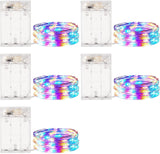 Minetom Fairy Lights Battery Operated – Portable Outdoor Lighting 5 Pack 7FT String Lights for Patio, Camping, and Backyard Dining