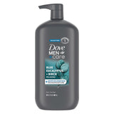Dove Men+Care Relaxing Blue Eucalyptus + Birch 2-in-1 Body and Face Wash for Streamlined Men’s Grooming, 30 oz