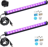 THLITURE Portable Black Light Bar USB-C – Camping and Backyard Glow Party Light, Power Bank Compatible 1ft 2 Pack