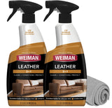 Weiman Leather Cleaner & Conditioner - Premium 2 Pack for Italian Leather Sofas, Designer Handbags & Executive Briefcases