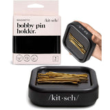 Kitsch Magnetic Bobby Pin Holder - Clean-Lined Vanity Organizer for Uncluttered Spaces, Polished Black Finish