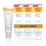 Burt's Bees Extra White Toothpaste – Thoughtful Natural Whitening Gift for Her, Mountain Mint 3-Pack