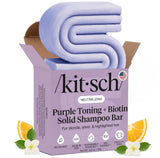 Kitsch Purple Toning Shampoo Bar – Streamlined Blonde Care for Clutter-Free Bathrooms, Replaces Two Plastic Bottles