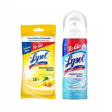 Lysol To Go Bundle - Thoughtful Germ-Defense Gift Set with Travel Disinfectant Spray and Lemon Lime Wipes for College Students