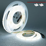 TOPAI 12V LED Strip Light for Hobbyist Installers, 480LEDs/M Dotless Strip with Adhesive Backing for Cabinet and Workbench Task Lighting