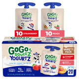 GoGo squeeZ yogurtZ Camping and Hiking Snack – Lightweight No Fridge Yogurt Pouches, Strawberry Banana and Blueberry, Pack of 40