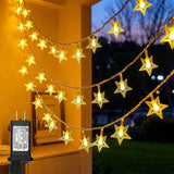 Twinkle Star Weatherproof Star Fairy Lights – 33FT Plug-in String Lights for Outdoor Dining, Backyard, and Camping Setup