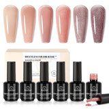 Beetles Sheer Nude Gel Nail Polish – HEMA-Free 5-in-1 Builder Gel and Base Coat Set, Thoughtful Birthday Gift for Her, Mom, and Best Friend