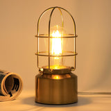 Haian Support Antique Style Table Lamp - Rustic Black Metal Nightstand Light for Cozy Living Room Ambiance, 2700K Bulb Included