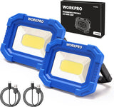 WORKPRO Cordless Backup Light – 2000LM Emergency Floodlight for Blackouts and Storm Prep, 2 Pack