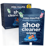 Miss Mouth's Messy Steppers Shoe Cleaner – Family-Safe Wipes for Kids' Scuffed Sneakers and School Shoes