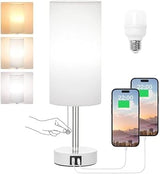 Hong-in Children's Room Table Lamp – Cool-to-Touch LED Lamp for Kids Bedroom, 3 Color Modes and USB Charging Ports