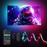 Govee RGBIC Backlight Strip – Cozy Bedroom Accent Lighting for 40-50 inch TVs, 77 Scene Modes & Music Sync