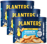 PLANTERS Cashews Halves & Pieces 8 Oz Canister – Portable Plant-Protein Fuel for Commuter Car and Workday Focus