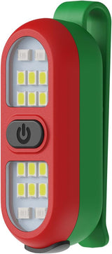 LumenX Outdoor Task Light for Trail Running and Cycling, Waterproof Clip-On Flashlight with Red/Blue Warning