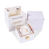 Eternal Rose Ring Box – Clean-Lined Forever Rose Organizer, Neutral-Tone Hidden Drawer for the Uncluttered Vanity