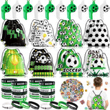 Miucat Soccer Party Favors for Children – 98-Piece Kids Birthday Goodie Bags with Non-Toxic Stickers and Drawstring Bags