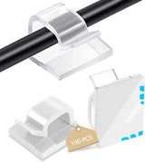 Cable Tidy Co. Adhesive Wire Clips – Bedroom and Living Room Cable Styling, White Small