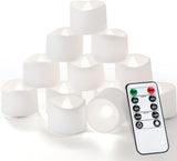Homemory Flameless Tea Lights with Sleep Timer – 8-Hour Auto Shutoff Candles for Bedtime Ritual and Calming Wind-Down