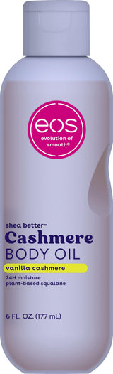 eos Cashmere Body Oil Vanilla – Clean, Dermatologist-Tested Moisturizer Safe for Sensitive Skin, 6 fl oz