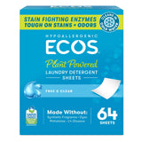 ECOS Plastic Free Laundry Sheets – Gentle Plant Powered Wash for Bedroom and Bathroom Sensitive Skin Care