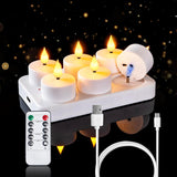 Homemory Flameless LED Tealights for Bedroom Ambiance, USB Rechargeable with 30-Hour Runtime