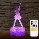 Singer Themed LED Display Lamp – Living Room Shelf Decor Piece, Gradient and Breathing Modes