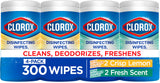 Clorox Disinfecting Wipes for Family-Safe Germ Removal, Bleach-Free Household Disinfection, 75 Count, Pack of 4