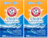 ARM & HAMMER Fabric Softener Sheets, 100 sheets, Purifying Waters – Family Safe Softener for Kids' Room Laundry