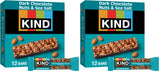 KIND Bars, Dark Chocolate Nuts & Sea Salt, Portable Hiking and Cycling Snack with 6g Protein, 12 Count