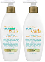OGX Coconut Curls Frizz-Defying Milk – Mindful Curly Hair Care Ritual with Coconut & Honey for Spa-Style Detangling, 6 fl oz