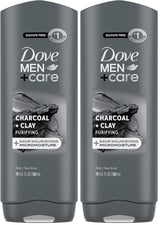 Dove Men+Care Charcoal + Clay 2-in-1 Face and Body Wash, Clean-Lined Shower Essential for a Clutter-Free Ensuite