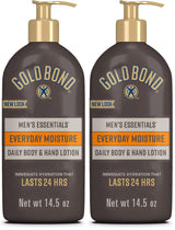 Gold Bond Men's Essentials Everyday Moisture Lotion – Clean-Lined Bathroom Counter Staple for Streamlined Men's Skincare, 24 oz Pump
