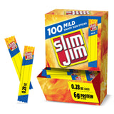 Slim Jim Smoked Meat Sticks, Mild Flavor – Kids' Lunch Box Protein Snack for School, 6g Protein per Stick, 100 Count